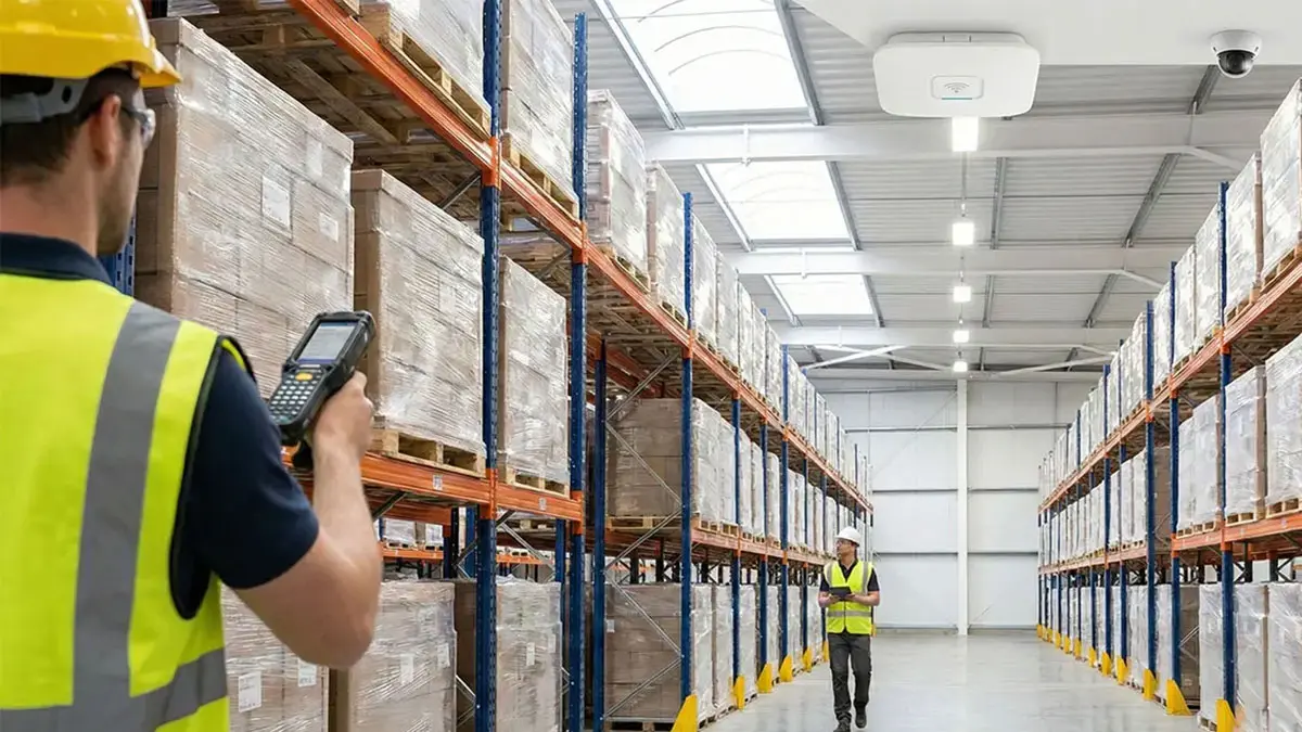 Modern warehouse with integrated technology solutions